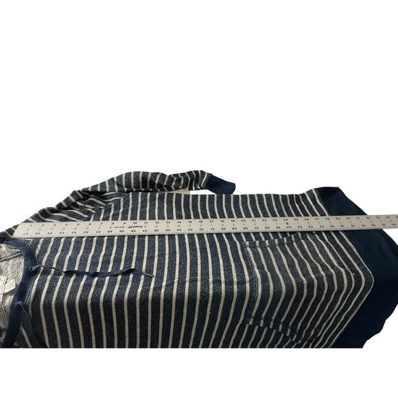 French Laundry Womens 3X Black White Sweater Top striped Pullover Drawstring - Picture 8 of 12